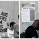 Artist David Wojnarowicz holding a sign at a demonstration at the New York City Department of Health on July 28, 1988 in New York City, New York (left). DC residents lined up at one of three walk-up DC Health Department monkeypox vaccination clinics in Washington on Friday, August 5, 2022 (right).
